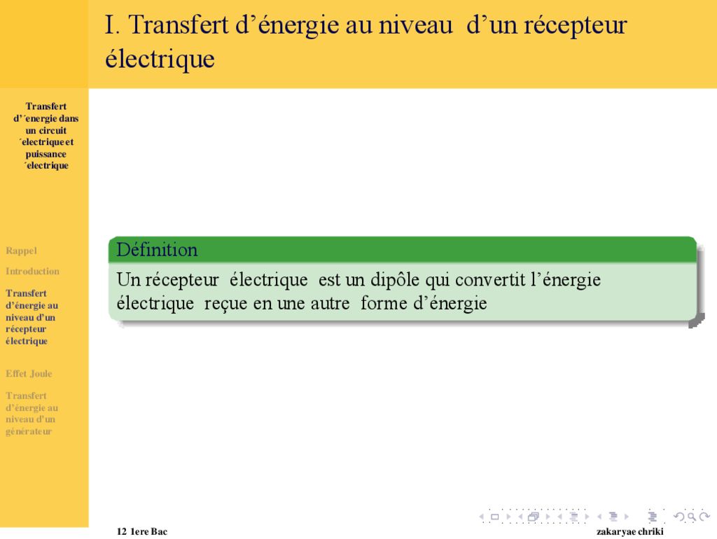 Lcy E Abdelah Ganon Transfert Denergie Dans Un Circuit Electrique